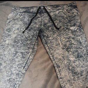 Stone Wash Denim Cargo Pants